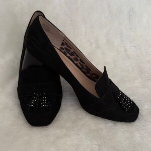 Kelly & Katie Black Suede Tassel Loafers